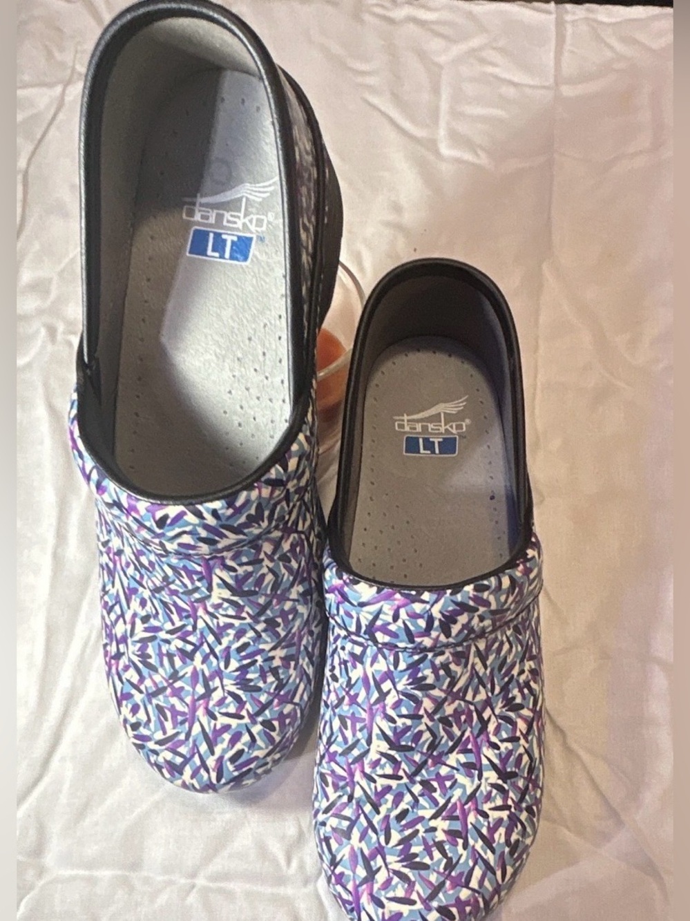Dansko LT Women's Leather Slip-On Clog US 9 Abstract Multicolor Comfort